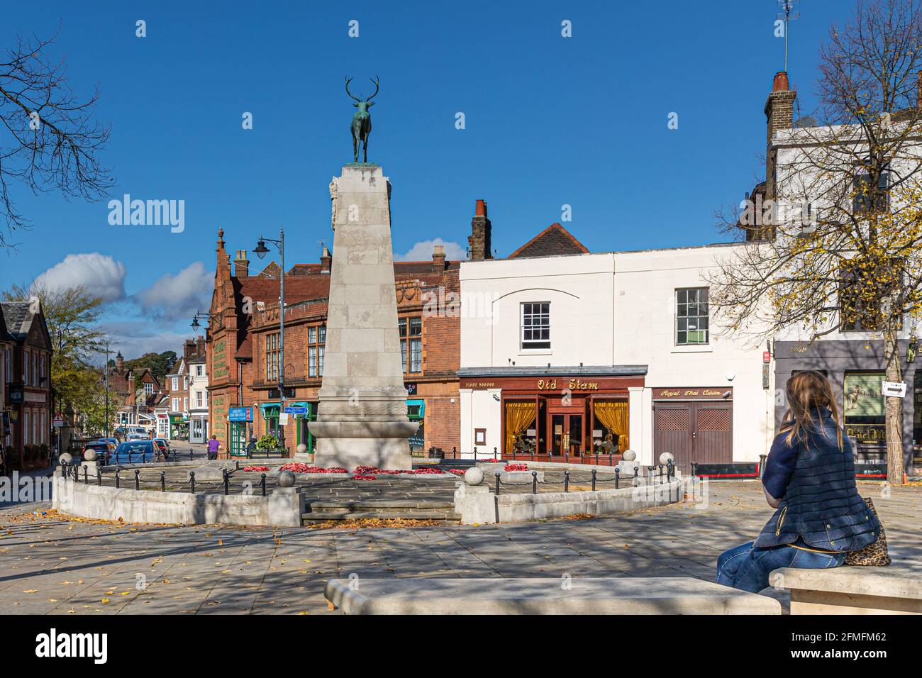 Town centre shops and buildings, Hertford, Hertfordshire, England Stock Photo