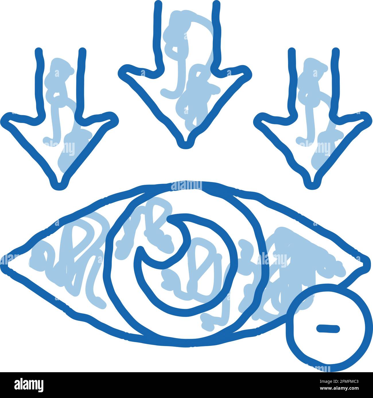 Eye And Arrows Eyesight doodle icon hand drawn illustration Stock ...