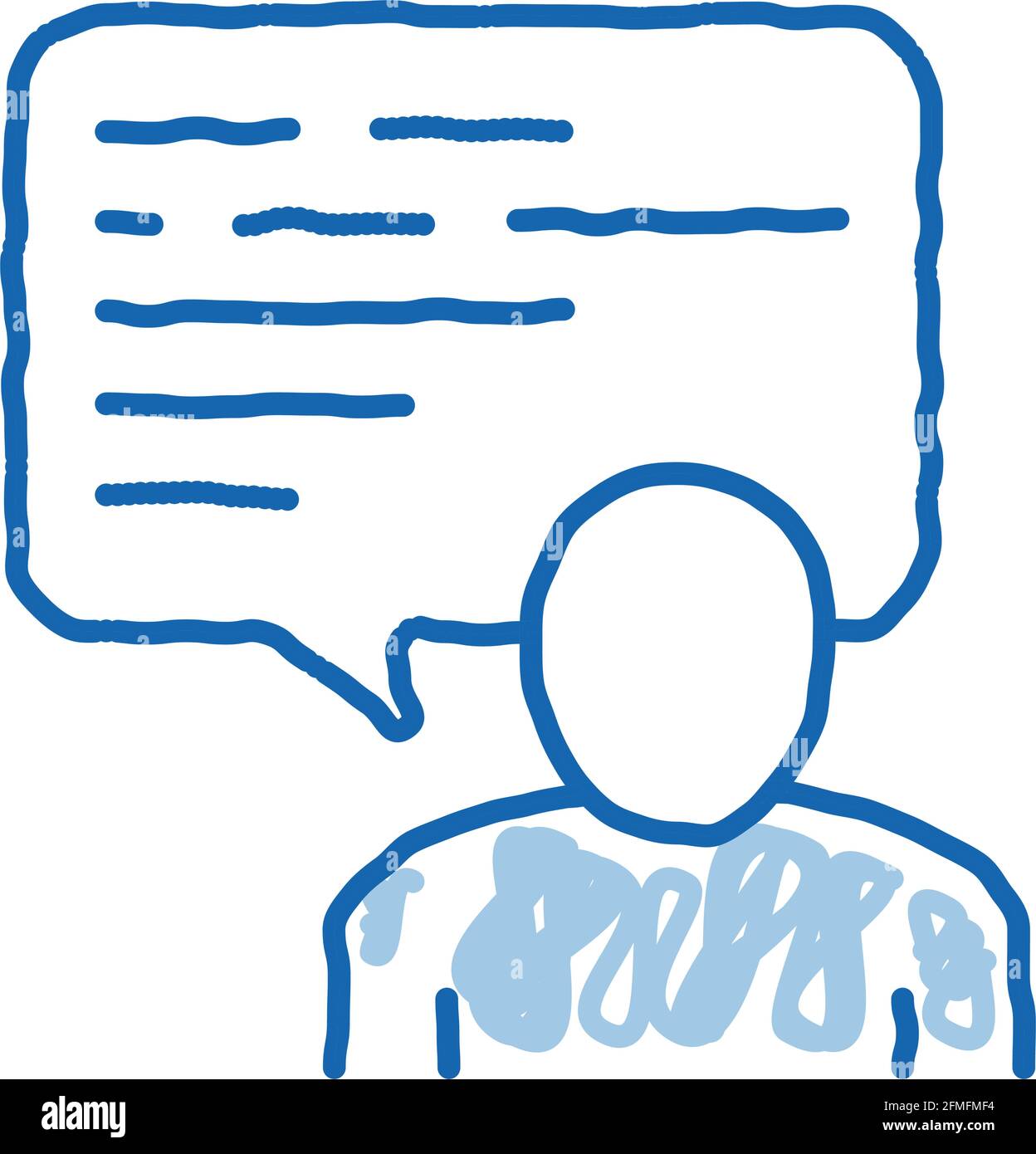 Man, Text In Quote Frame doodle icon hand drawn illustration Stock ...