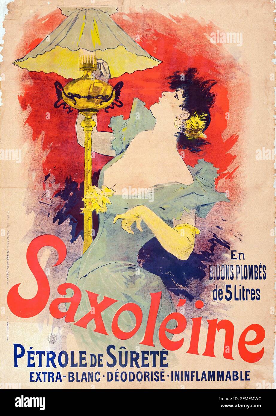 Jules Chéret - Saxoleine Petrole de sureté - 1890 - La belle époque poster Stock Photo