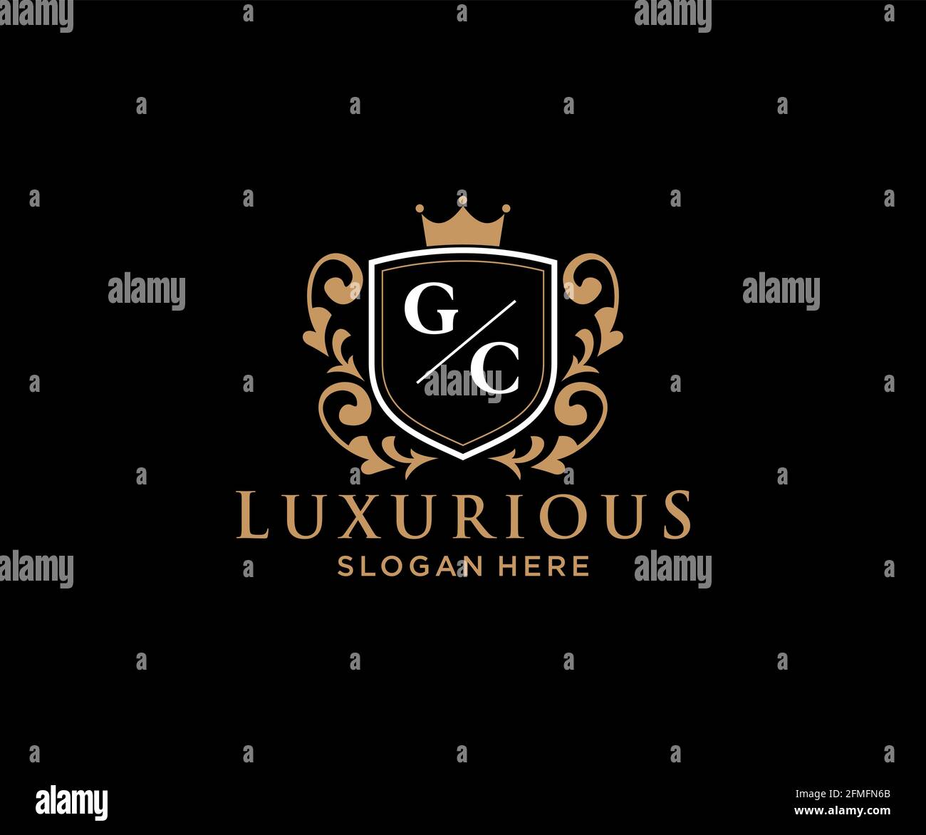 GC Letter Royal Luxury Logo template in vector art for Restaurant ...