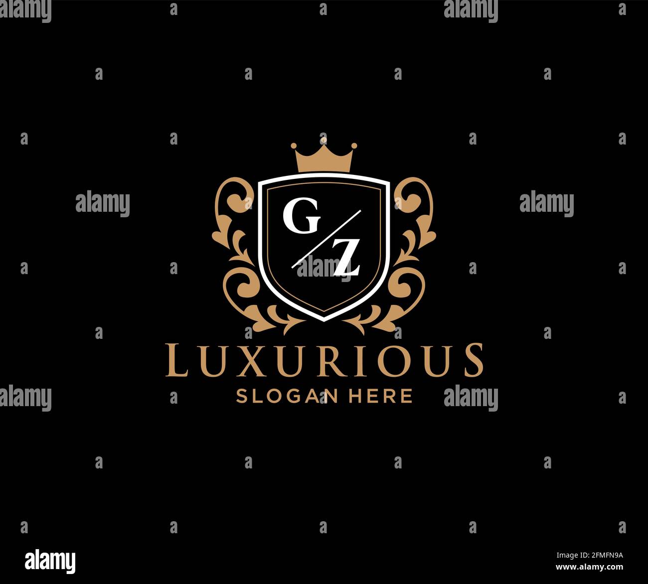 GZ Letter Royal Luxury Logo template in vector art for Restaurant ...