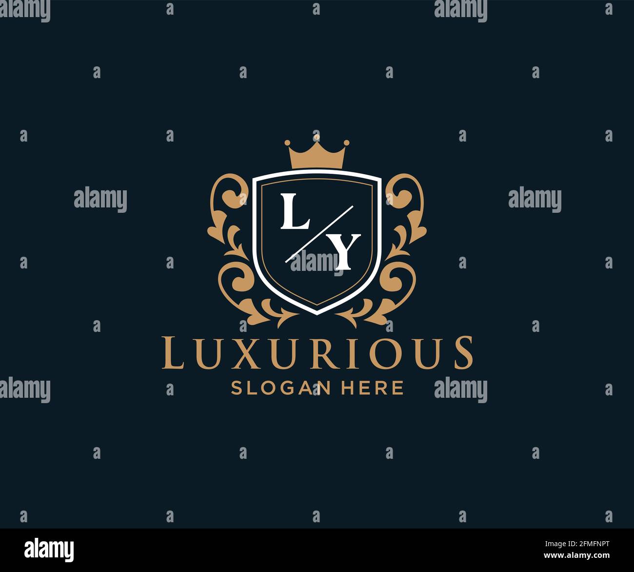 LY Letter Royal Luxury Logo template in vector art for Restaurant ...