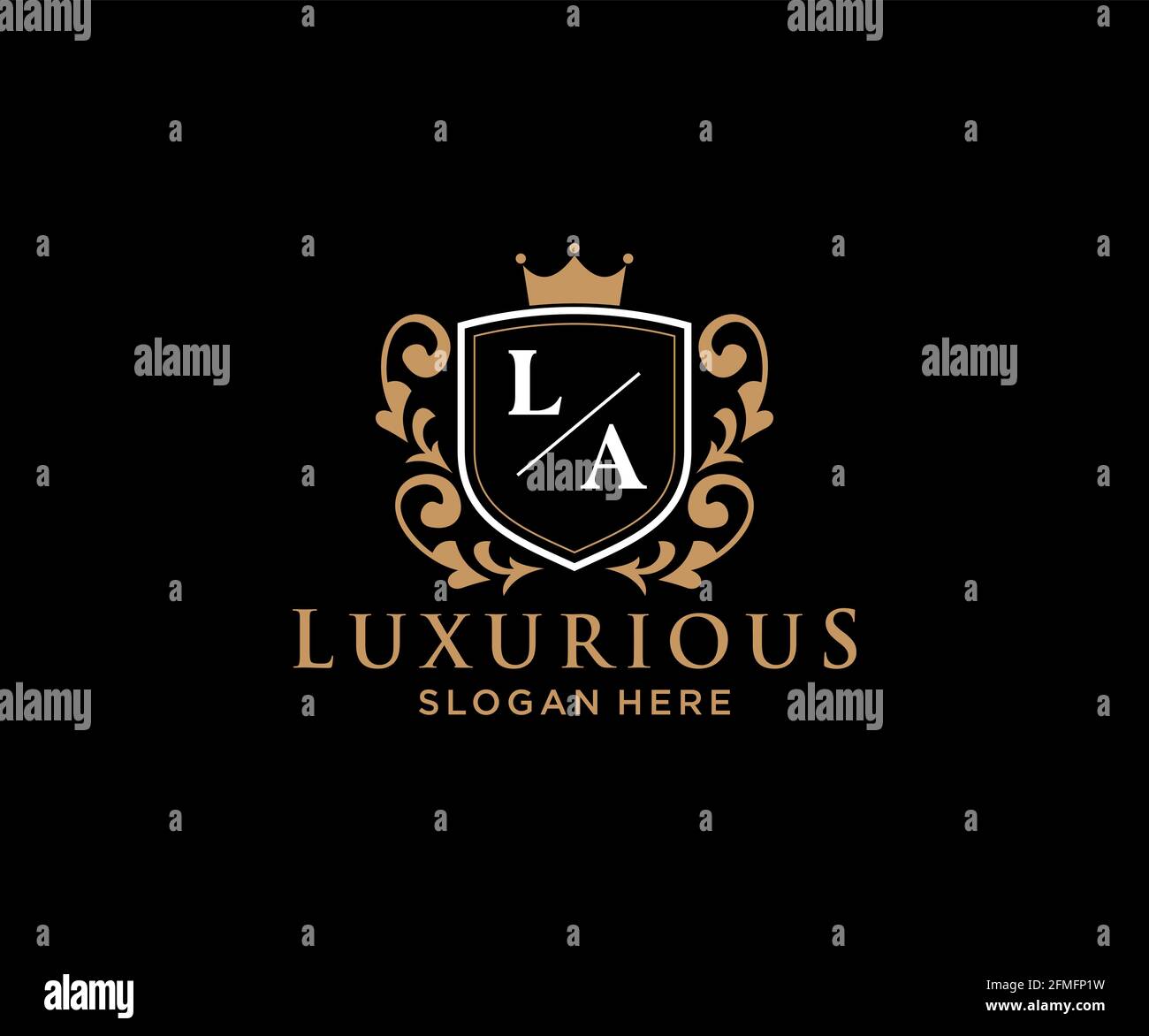 LA Letter Royal Luxury Logo template in vector art for Restaurant ...
