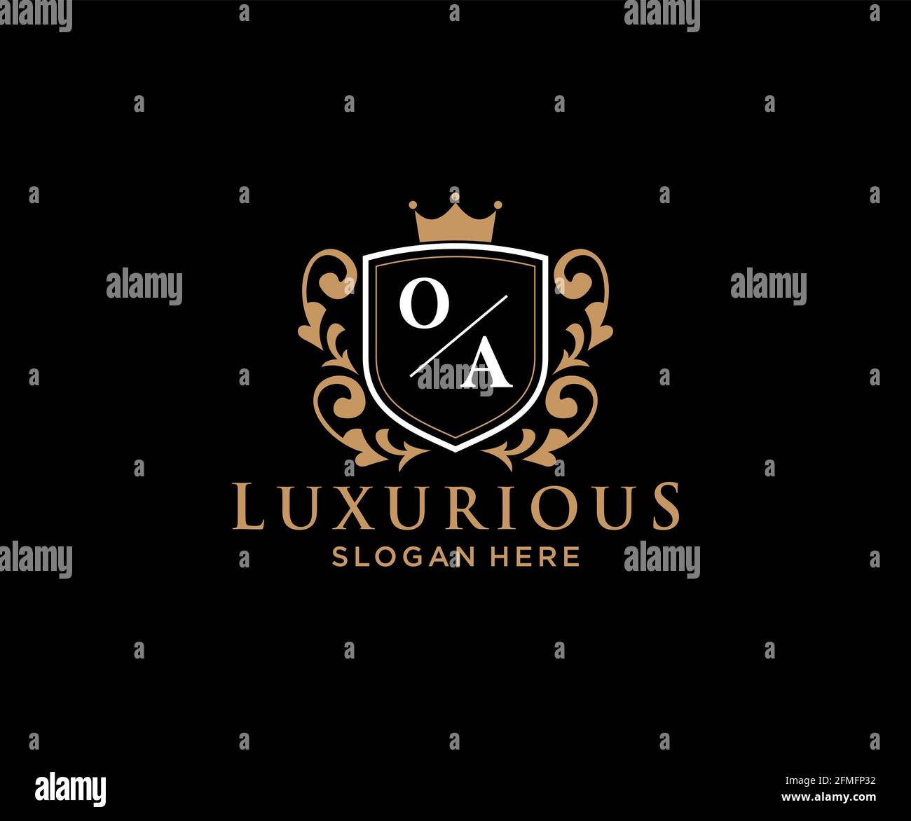 OA Letter Royal Luxury Logo template in vector art for Restaurant ...