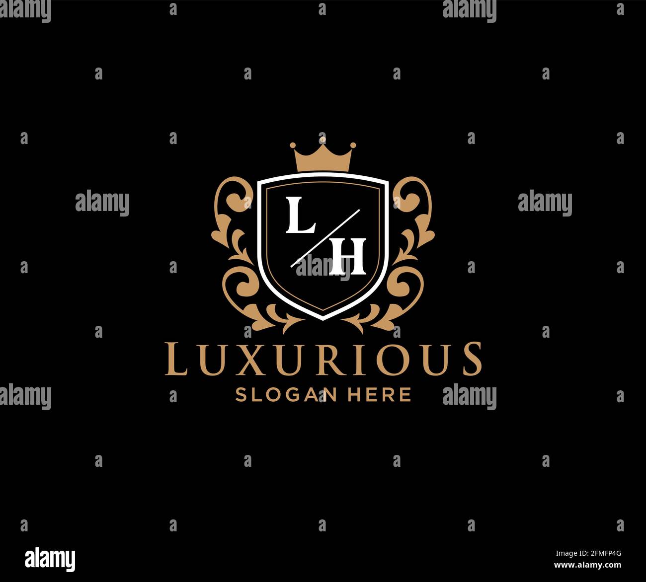 LH Letter Royal Luxury Logo template in vector art for Restaurant ...