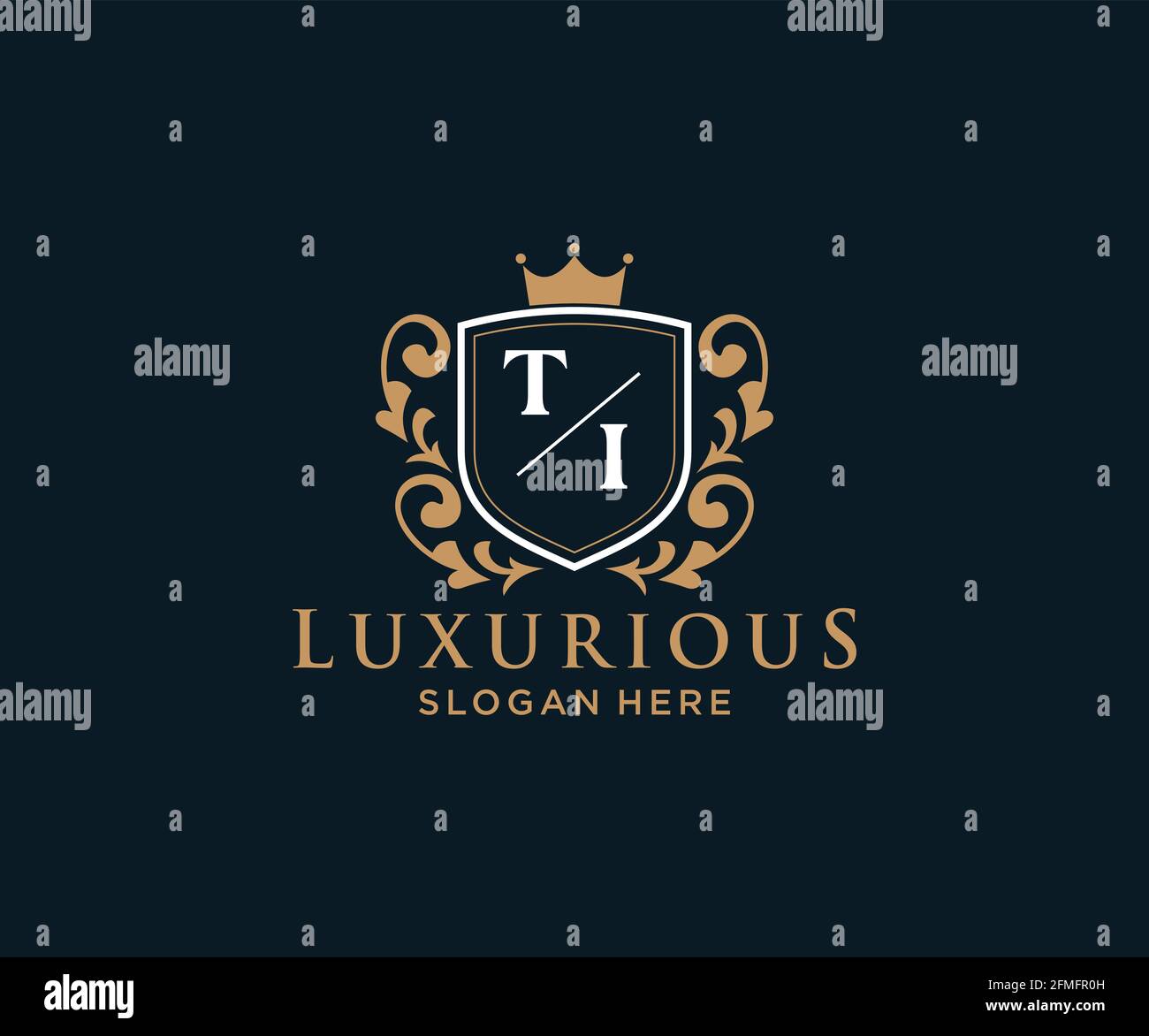 TI Letter Royal Luxury Logo template in vector art for Restaurant ...