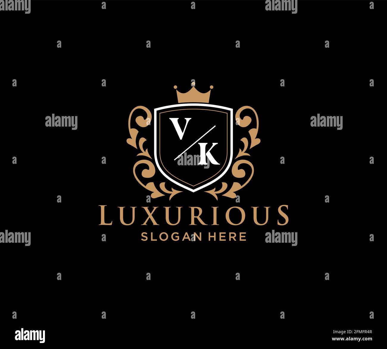 VK Letter Royal Luxury Logo template in vector art for Restaurant ...