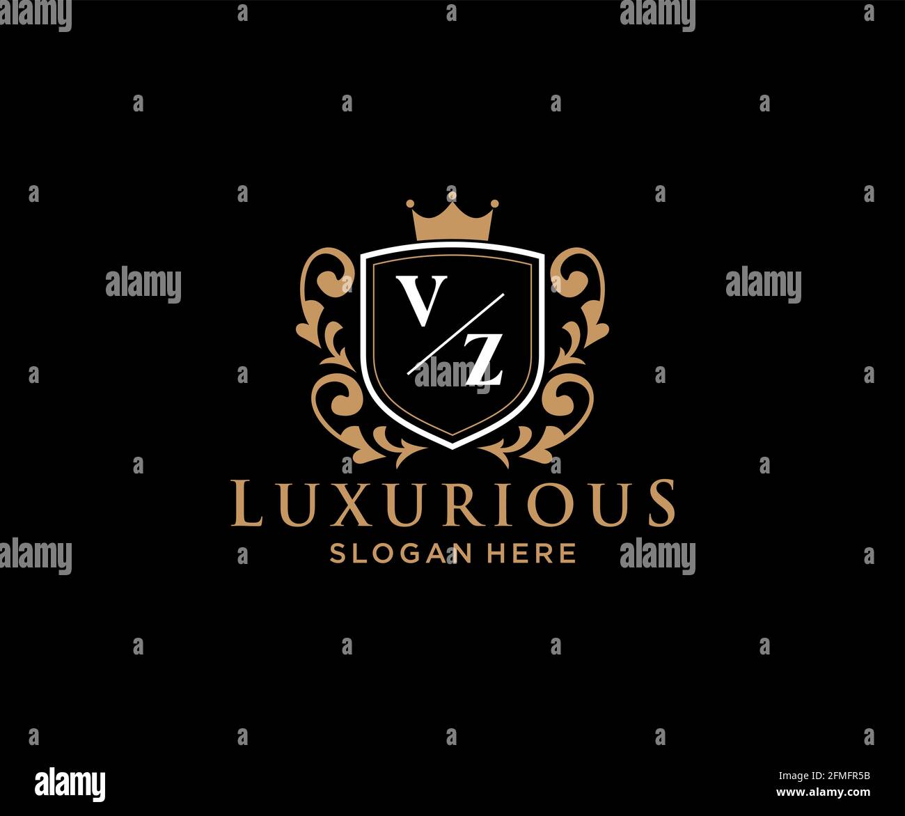 VZ Letter Royal Luxury Logo template in vector art for Restaurant ...
