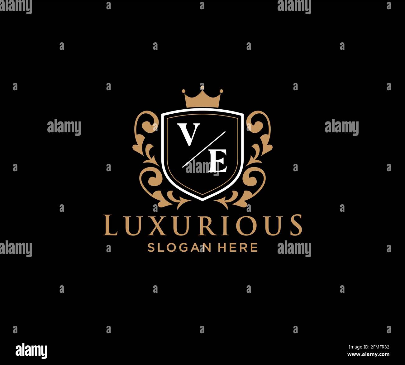 VE Letter Royal Luxury Logo template in vector art for Restaurant ...