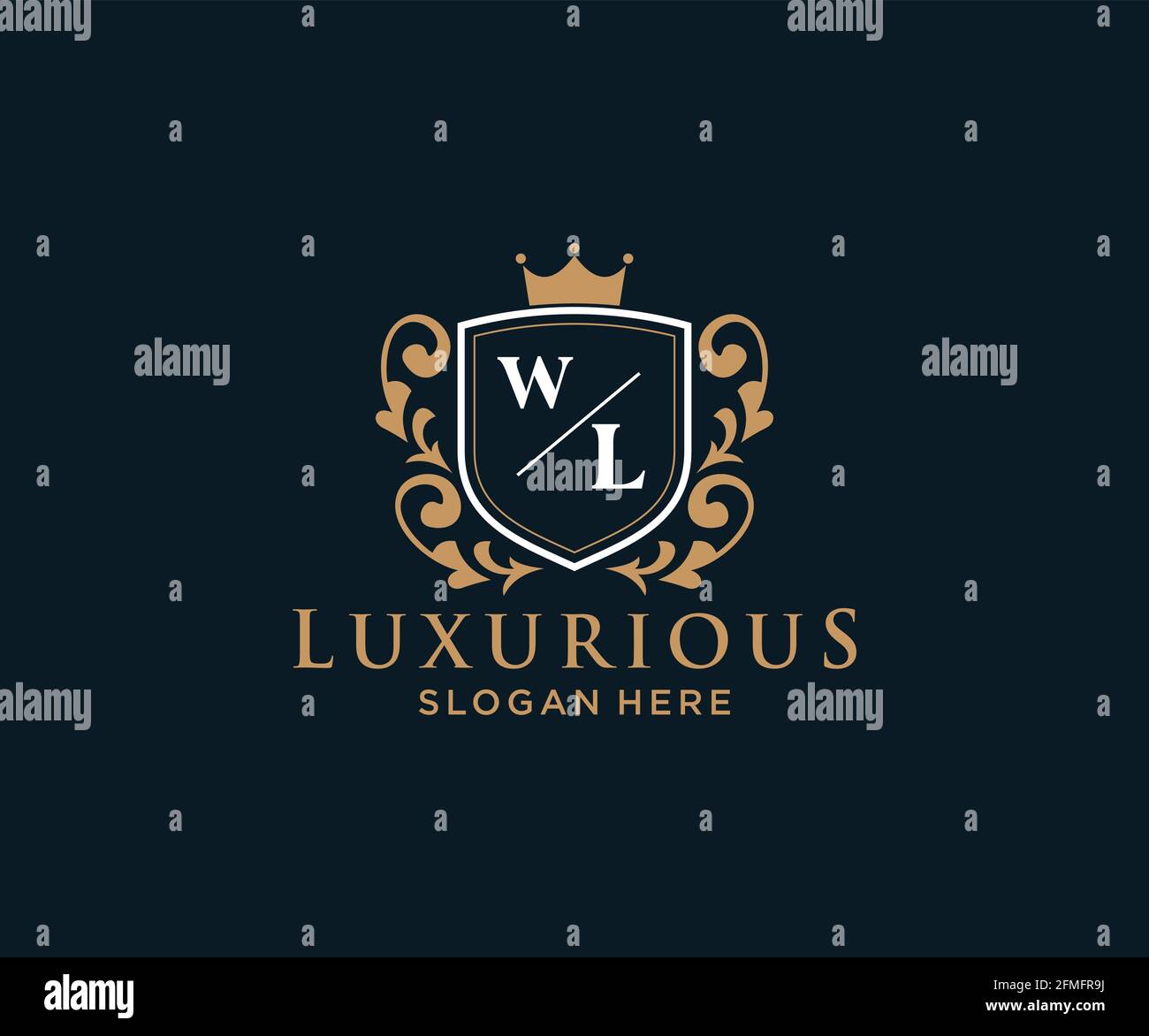 WL Letter Royal Luxury Logo template in vector art for Restaurant ...