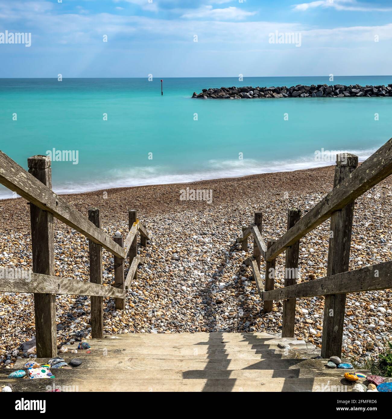 Middleton on sea steps, West Sussex, UK Stock Photo Alamy