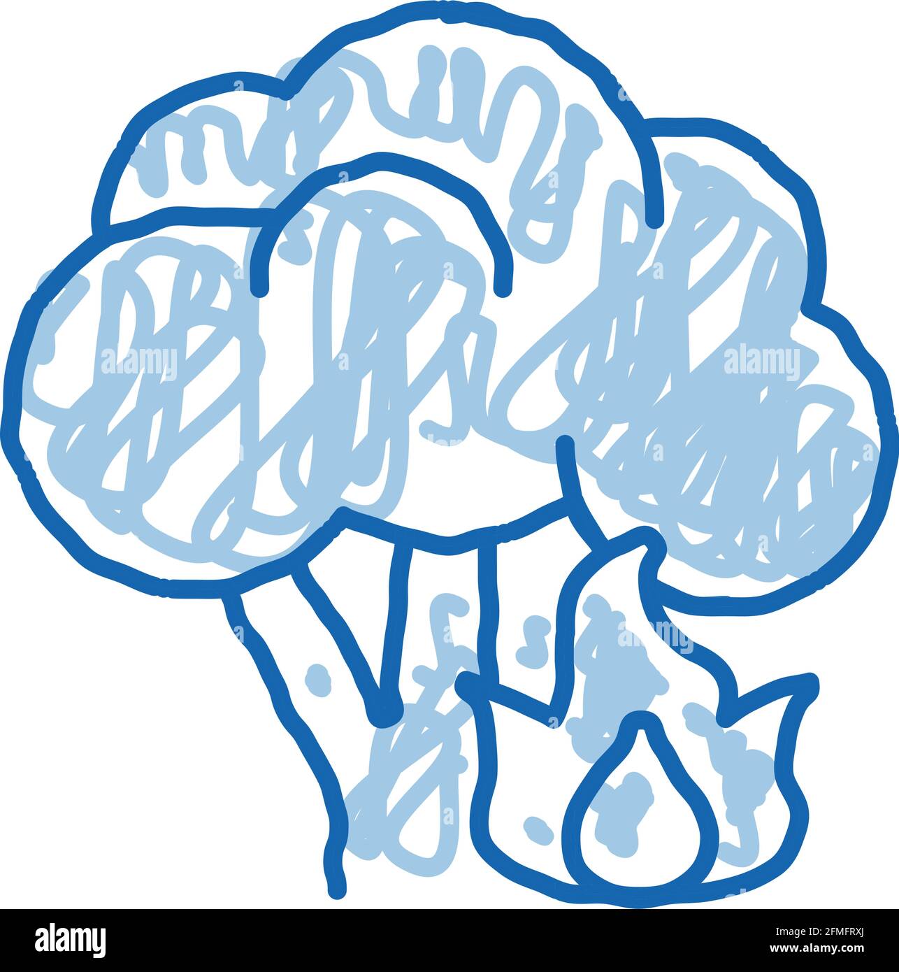 Fire Burning Tree doodle icon hand drawn illustration Stock Vector ...