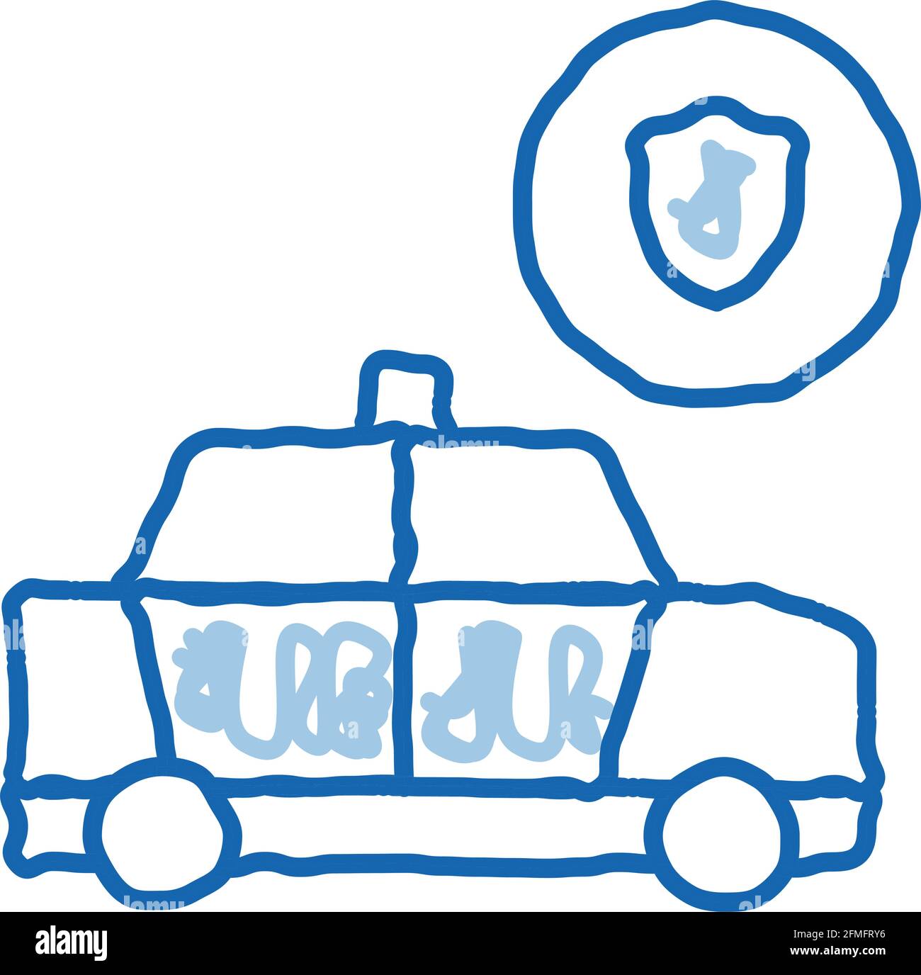 Police Car Machine doodle icon hand drawn illustration Stock Vector ...