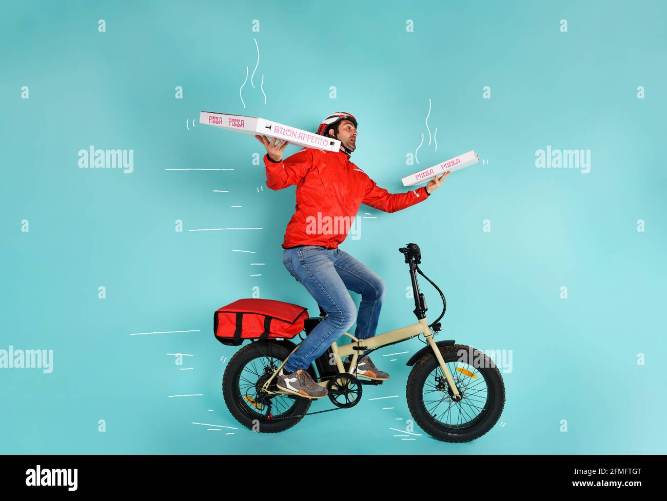 Pizza delivery bike hi res stock photography and images Alamy