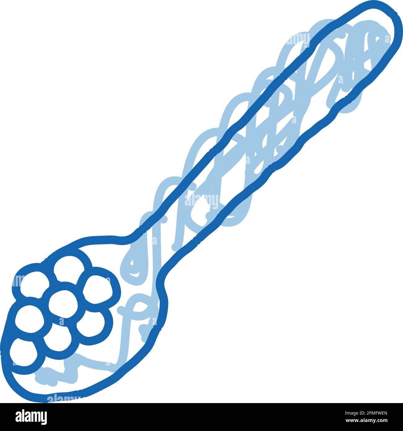 Caviar On Spoon doodle icon hand drawn illustration Stock Vector