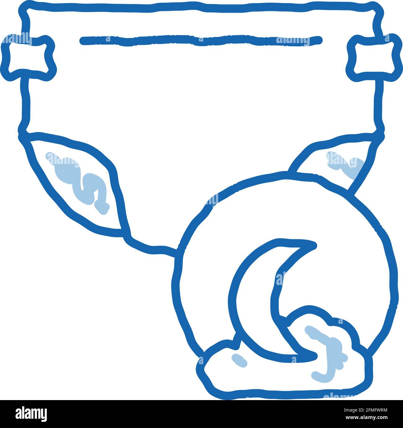 Night Diaper doodle icon hand drawn illustration Stock Vector Image