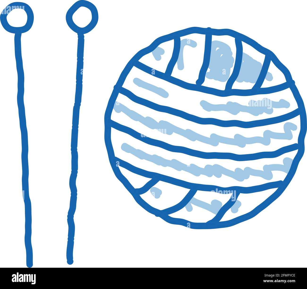 Knitting Needles doodle icon hand drawn illustration Stock Vector Image ...