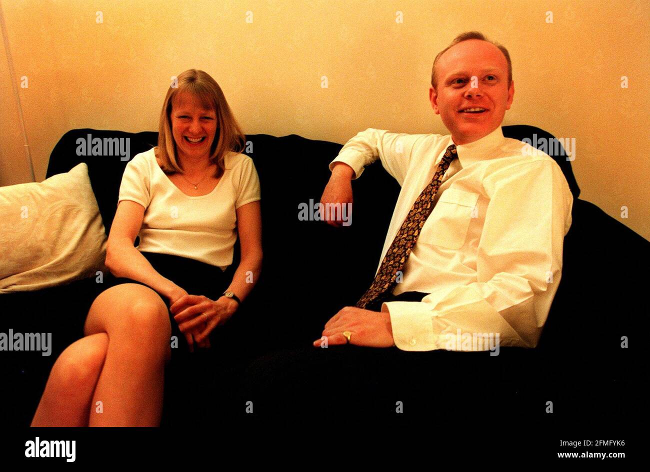 Mark and Jane Yeandle, Mr and Mrs 'average' the day before the budget. Stock Photo
