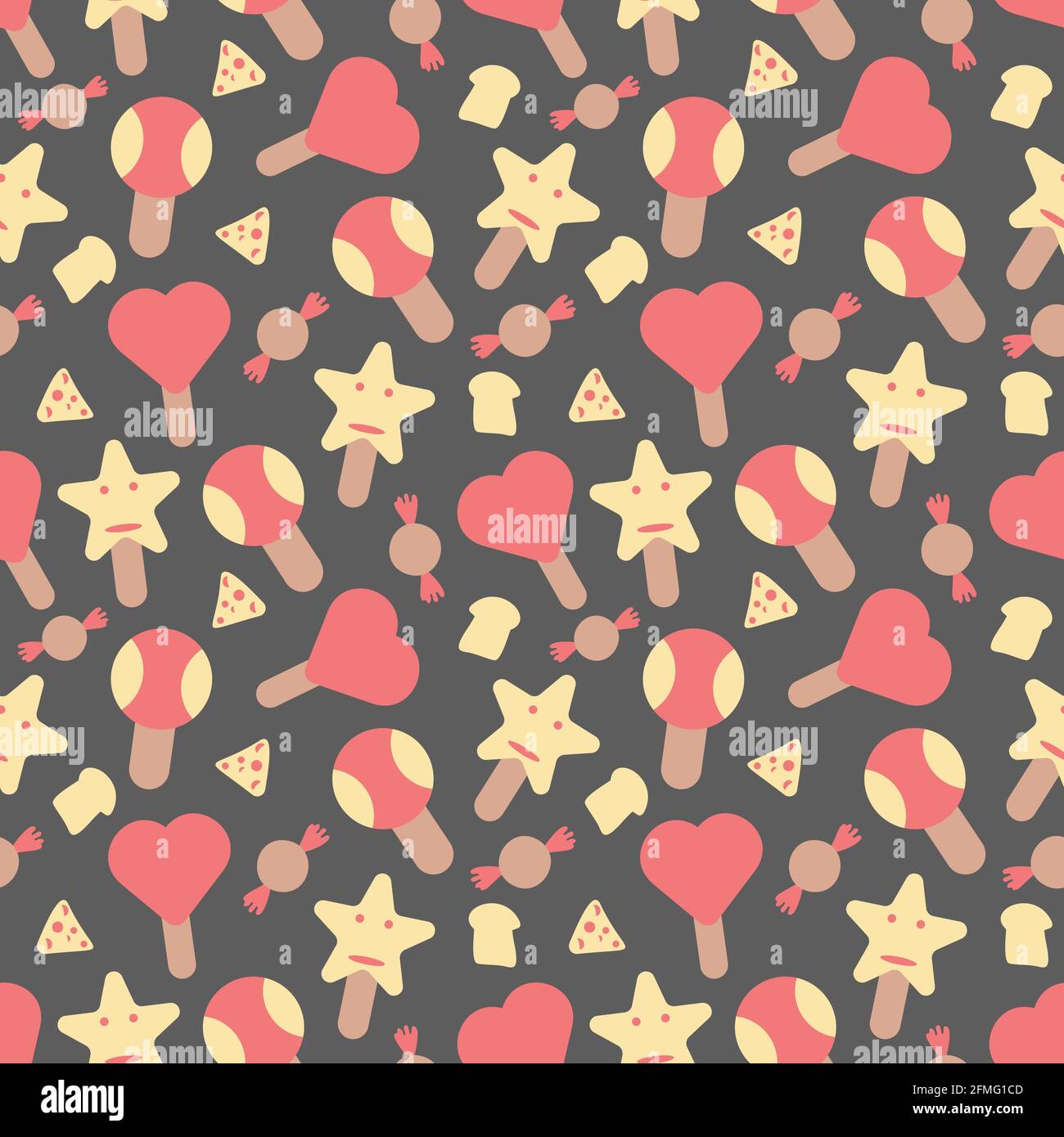 Ice cream elements seamless pattern background Stock Vector