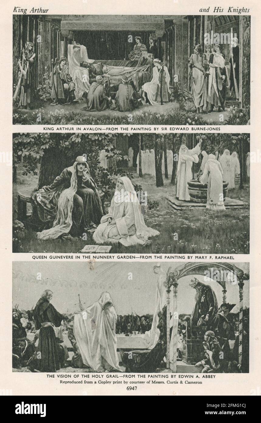 King Arthur and his Knights - King Arthur in Avalon, Queen Guinevere in the Nunnery Garden, and ...