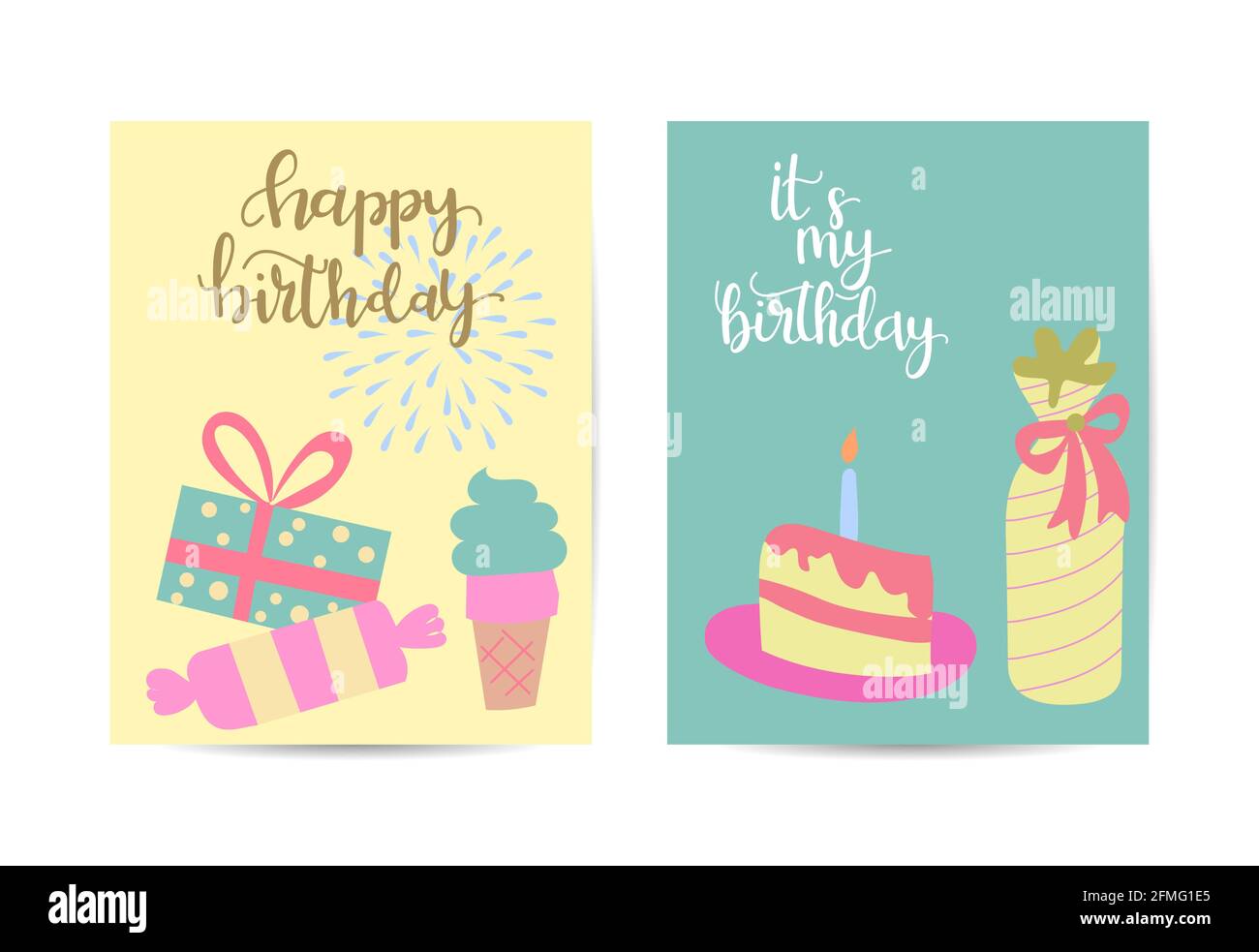 vector illustration of set of colorful gift with birthday banner Stock Vector