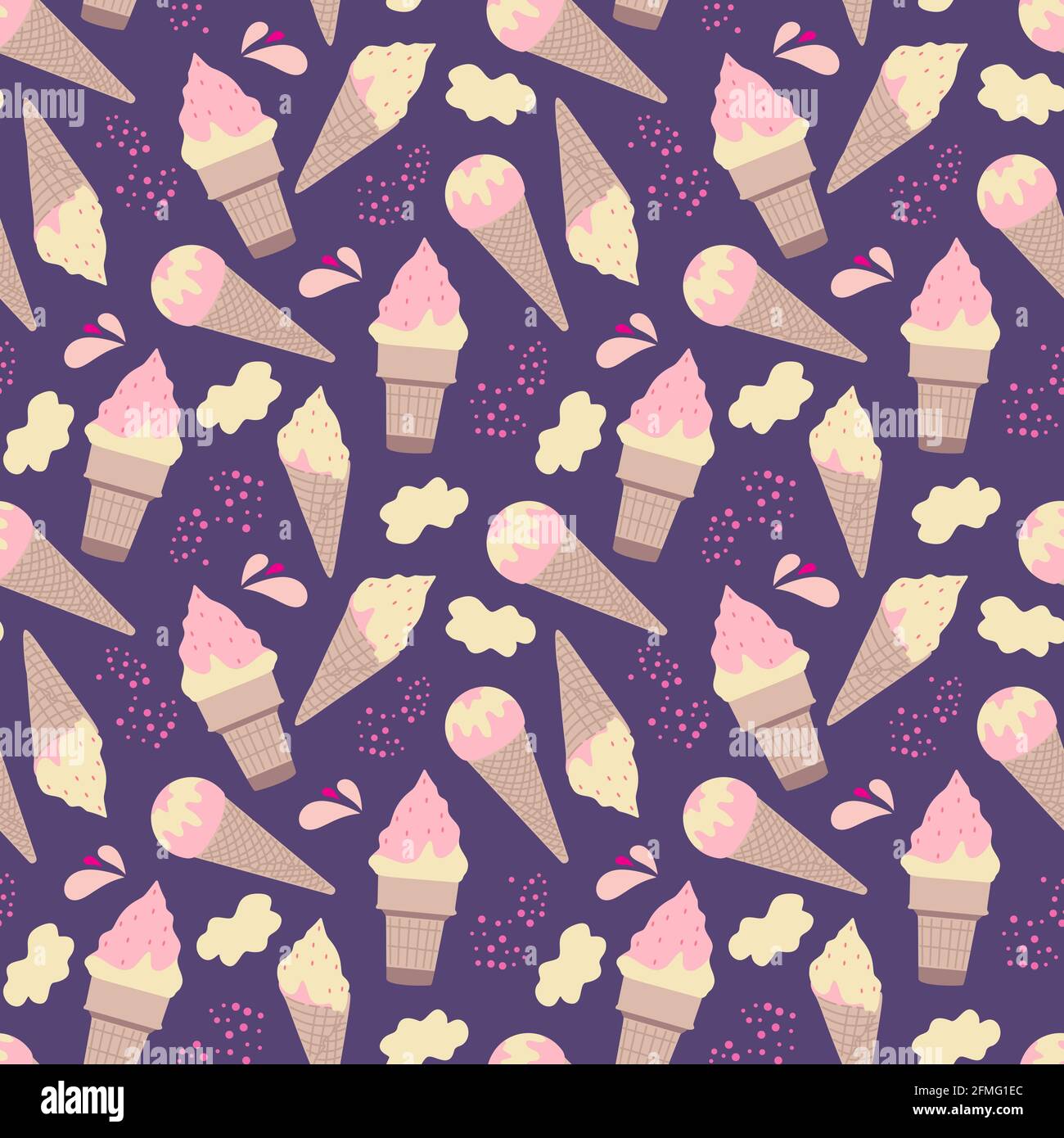Ice creams seamless pattern eps10 vector illustration Stock Vector