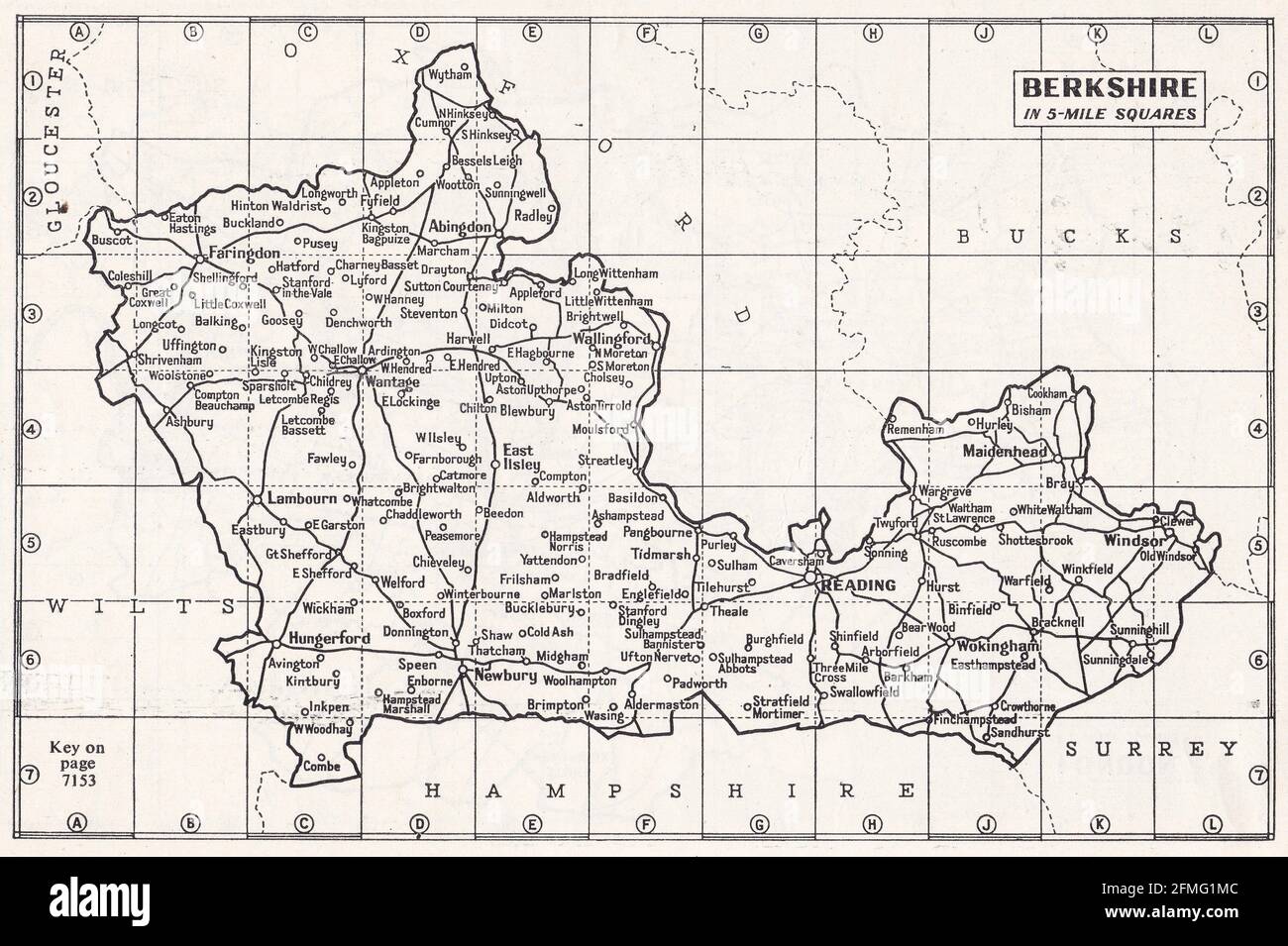 Map Of Berkshire Uk Vintage Map Of Berkshire, Uk 1930S Stock Photo - Alamy