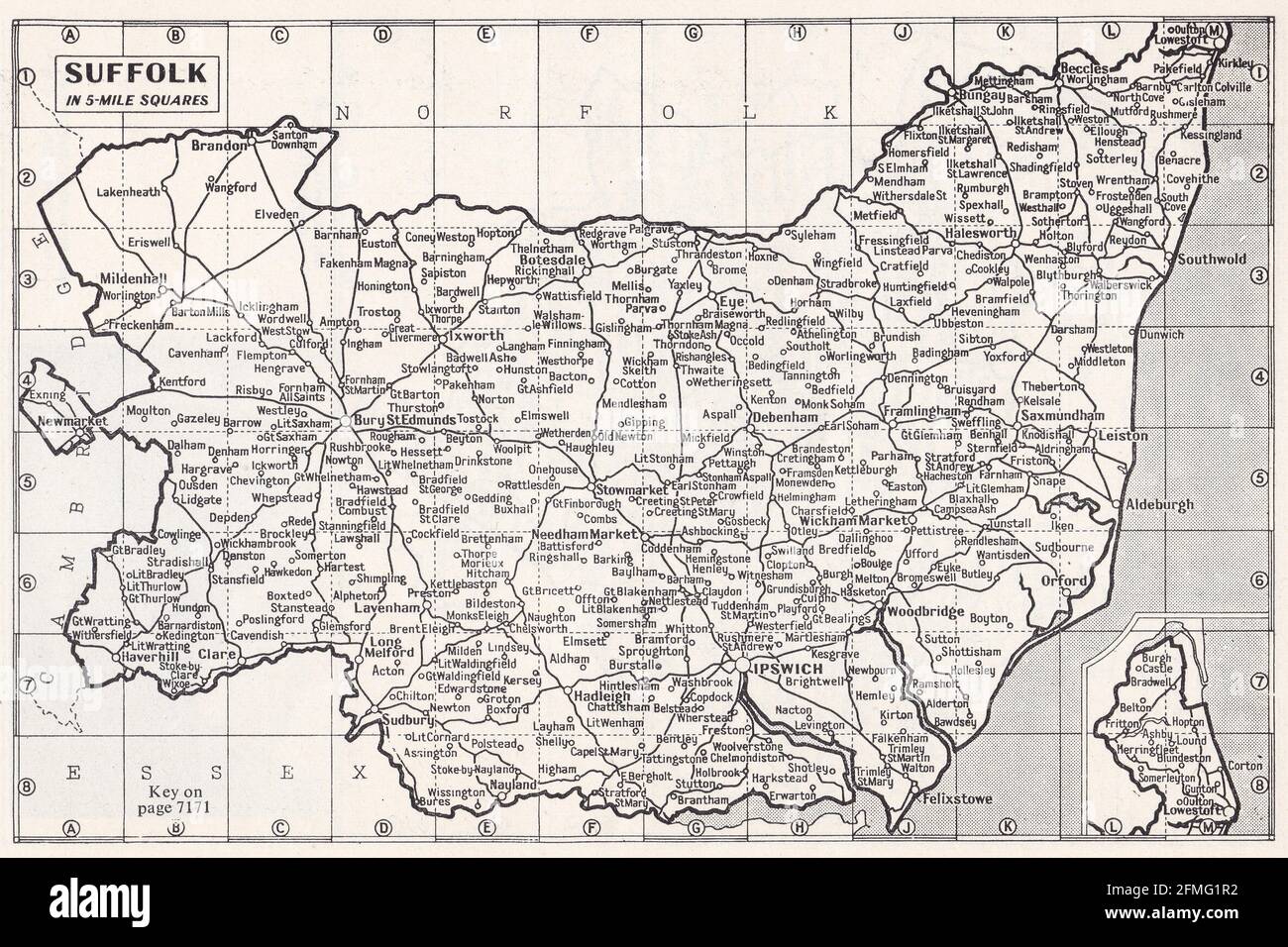 Vintage Map Of Suffolk UK 1930s Stock Photo Alamy   Vintage Map Of Suffolk Uk 1930s 2FMG1R2 