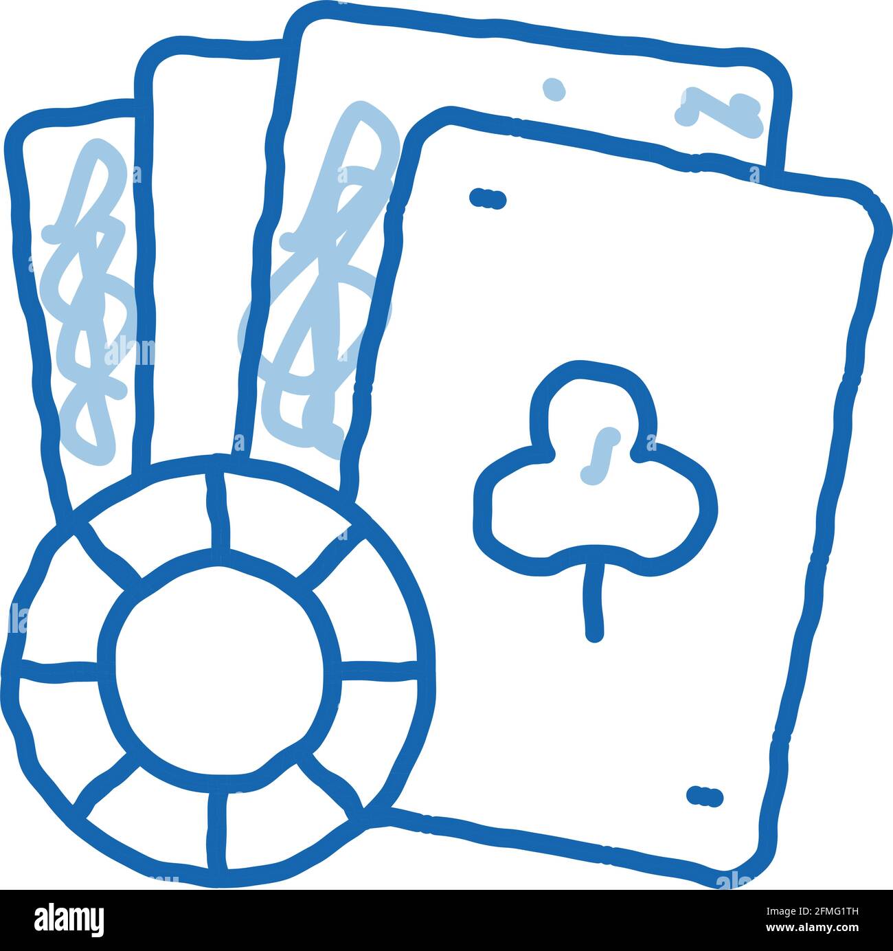 Playing Cards doodle icon hand drawn illustration Stock Vector Image