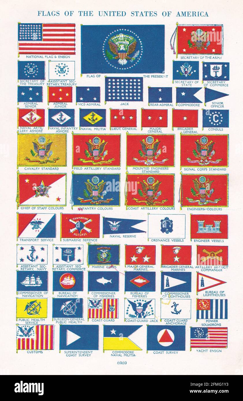 Flags of the United States of America 1940s Stock Photo