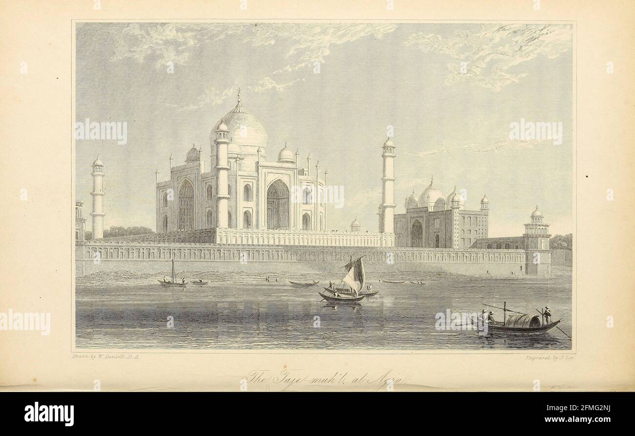 The Taje Mah'l [The Taj Mahal] at Agra From the book ' The Oriental annual, or, Scenes in India ' by the Rev. Hobart Caunter Published by Edward Bull, London 1834 engravings from drawings by William Daniell Stock Photo