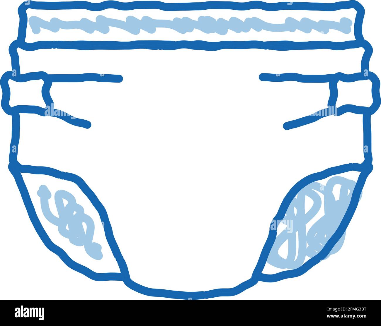 Baby Diaper doodle icon hand drawn illustration Stock Vector Image