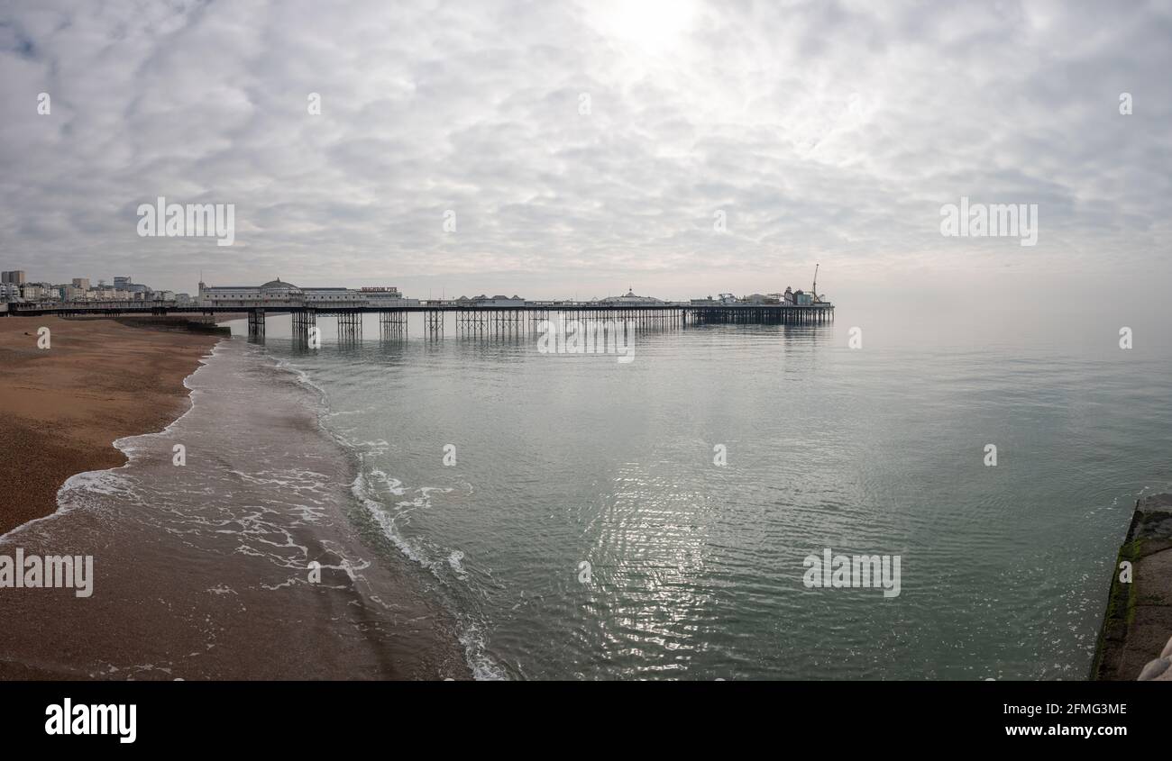 Panorama of Brighton Palace Pier, East Sussex, UK Stock Photo