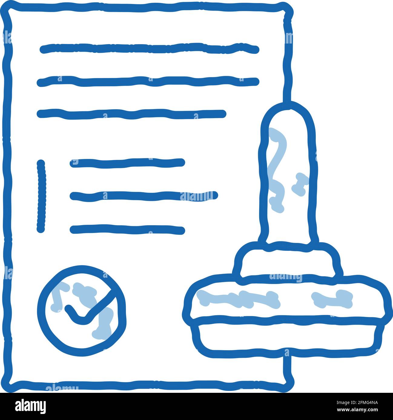 Approve Stamp doodle icon hand drawn illustration Stock Vector Image ...