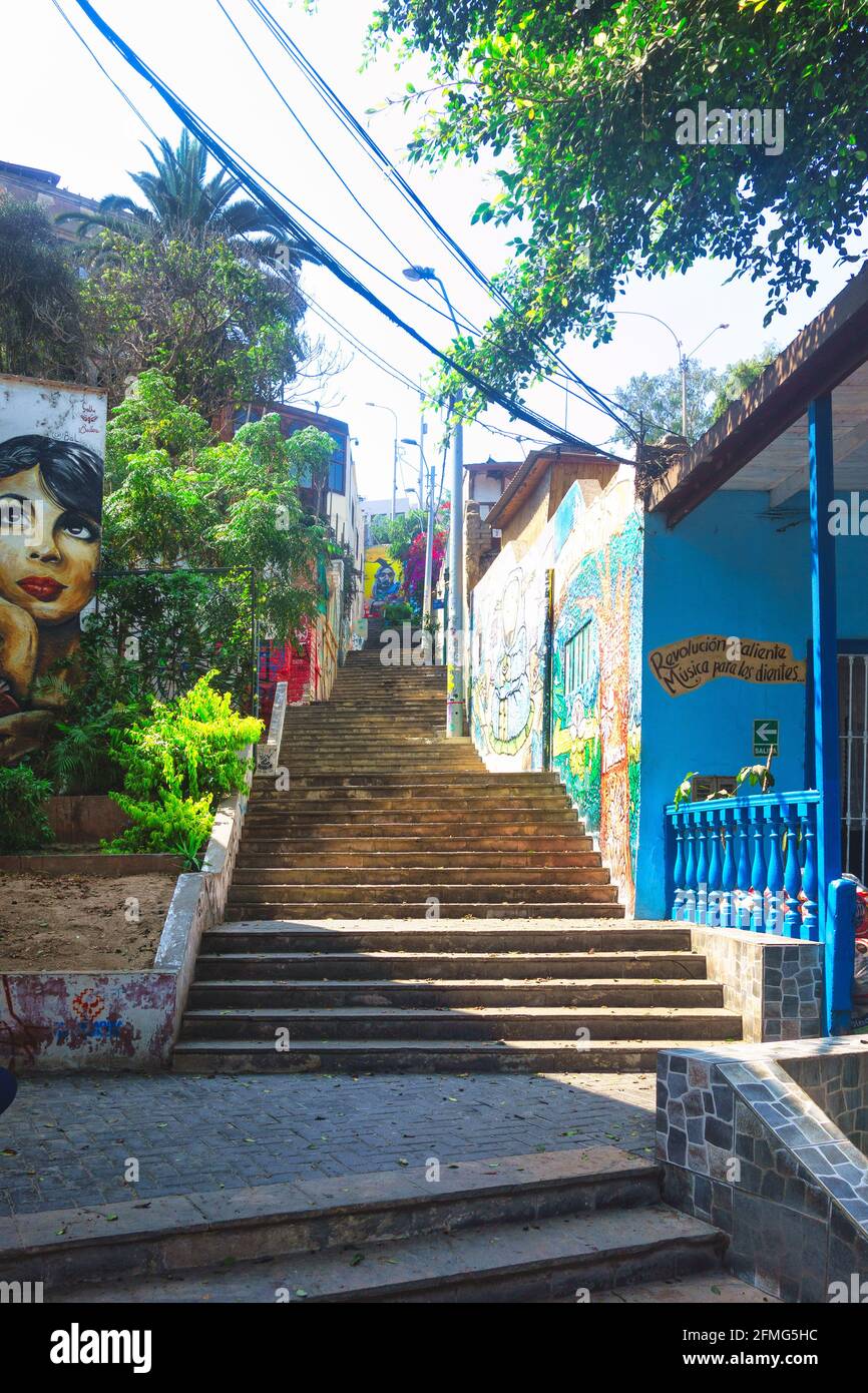 Staircase in the Barranco district in Lima Peru Stock Photo