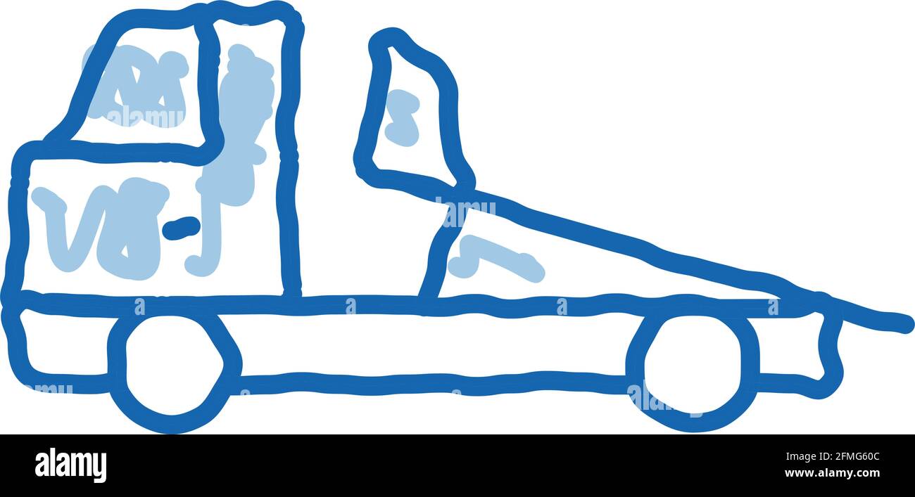 Evacuator Truck doodle icon hand drawn illustration Stock Vector Image