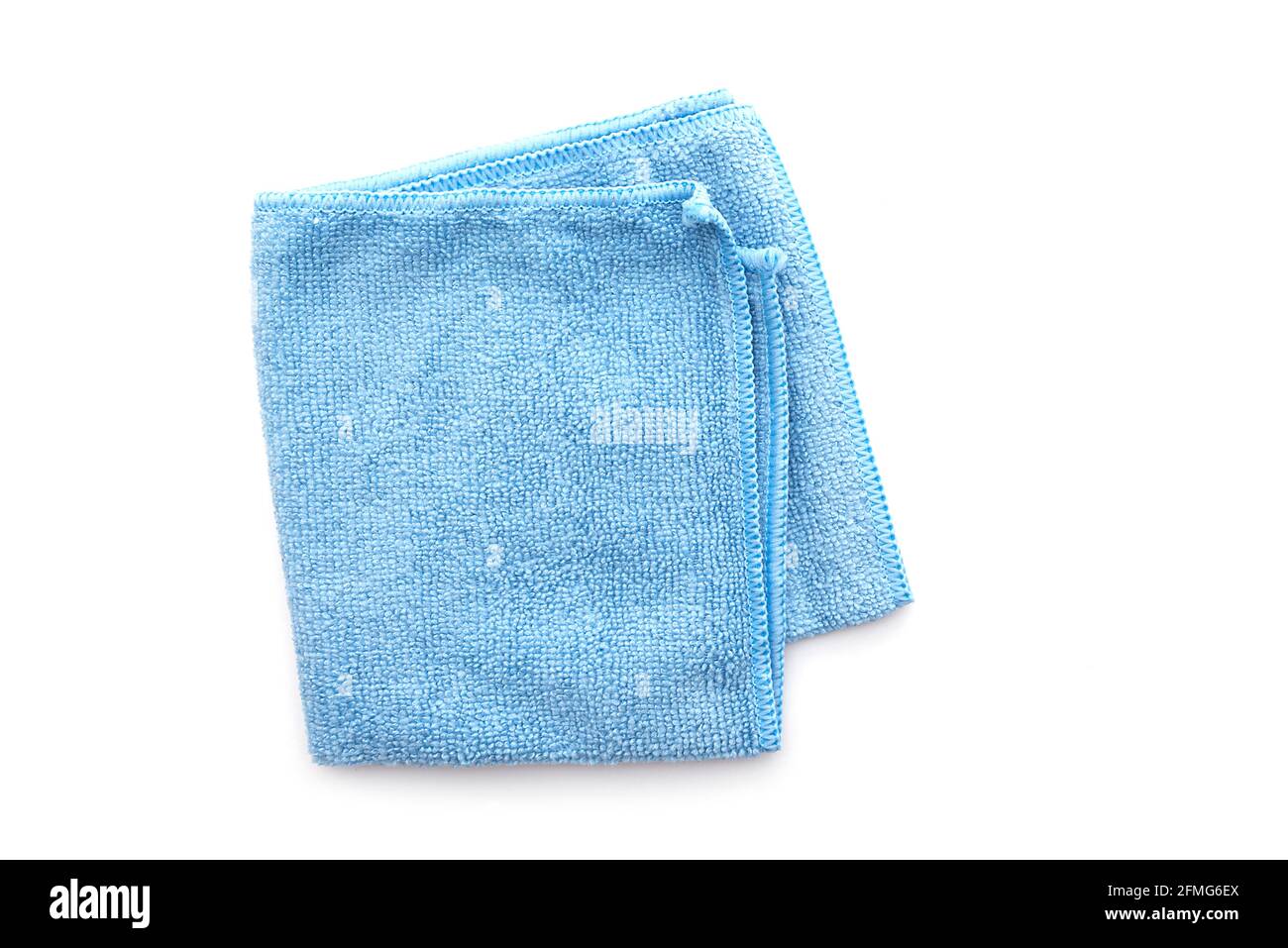 Square kitchen rag isolated on white, blue cloth top view Stock Photo -  Alamy