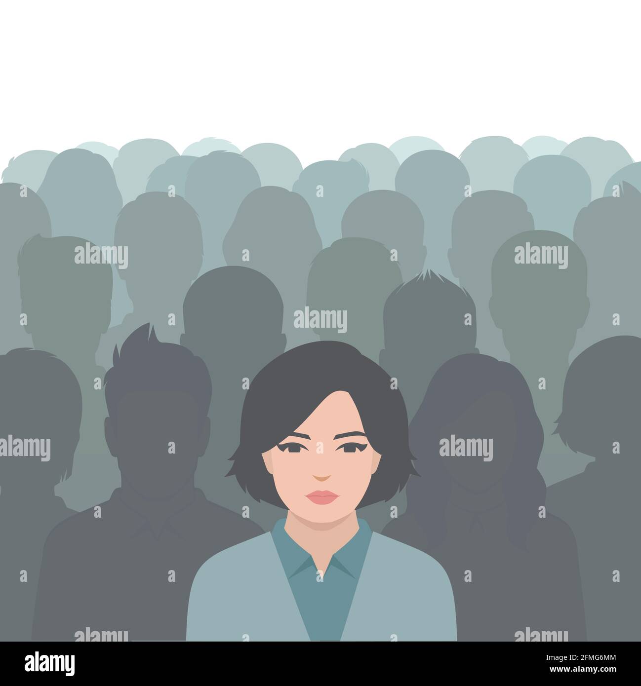 person in crowd, people group, business leadership Stock Vector