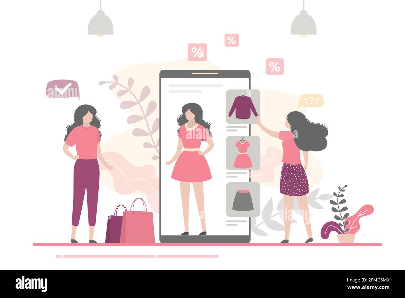 Women in the dressing room Stock Vector Images Alamy