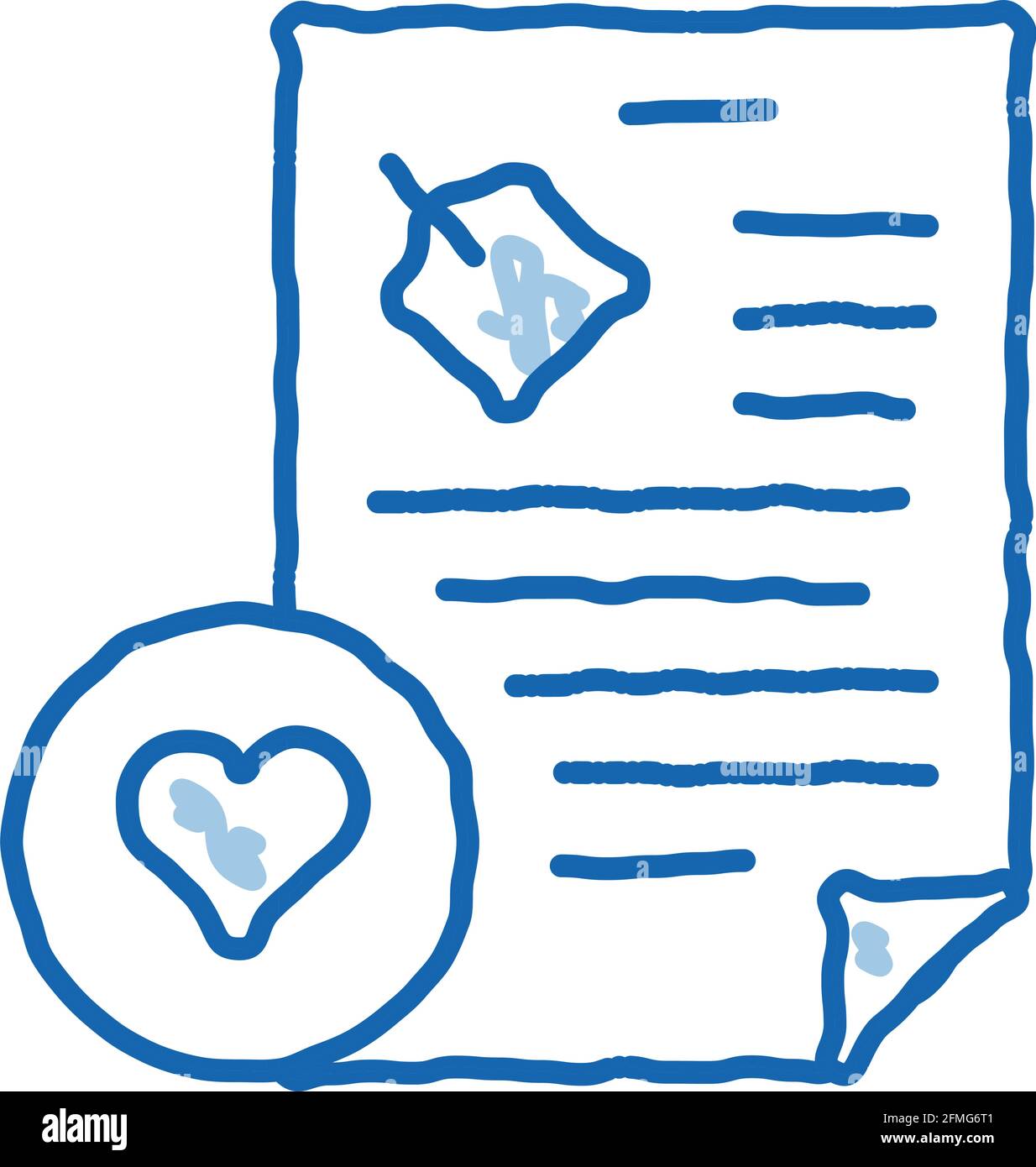 Document Heart doodle icon hand drawn illustration Stock Vector Image ...