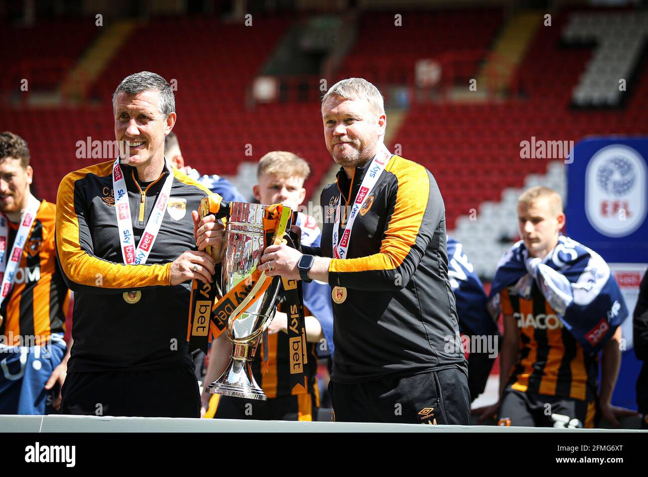 LONDON, UK. MAY 9TH during the Sky Bet League 1 match between Charlton Athletic and Hull City at The Valley, London on Sunday 9th May 2021. (Credit: Tom West | Credit: MI News & Sport /Alamy Live News Stock Photo