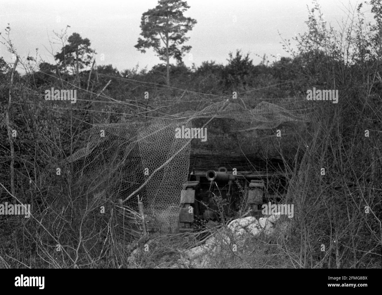 2. Weltkrieg Französisches Heer Feldgeschütz Canon de 155 mm Modell 1877 Maginot Linie 1940 - 2nd World War / WWII French Land Forces (Army) / Armée de terre Field Gun Canon de 155mm modèle 1877 Maginot Line 1940 Stock Photo