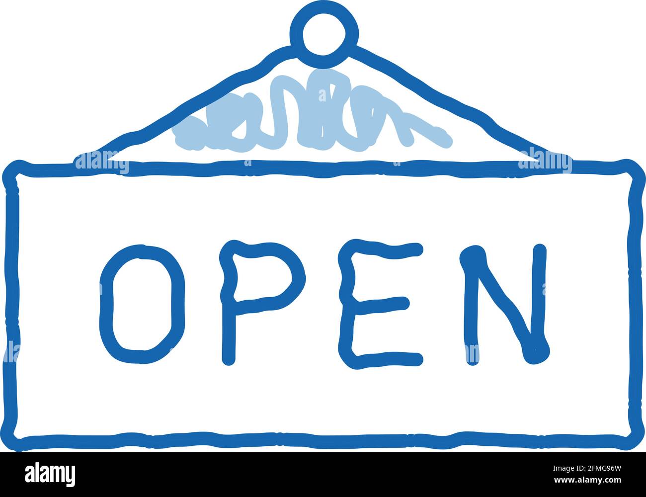 Open Nameplate doodle icon hand drawn illustration Stock Vector Image ...
