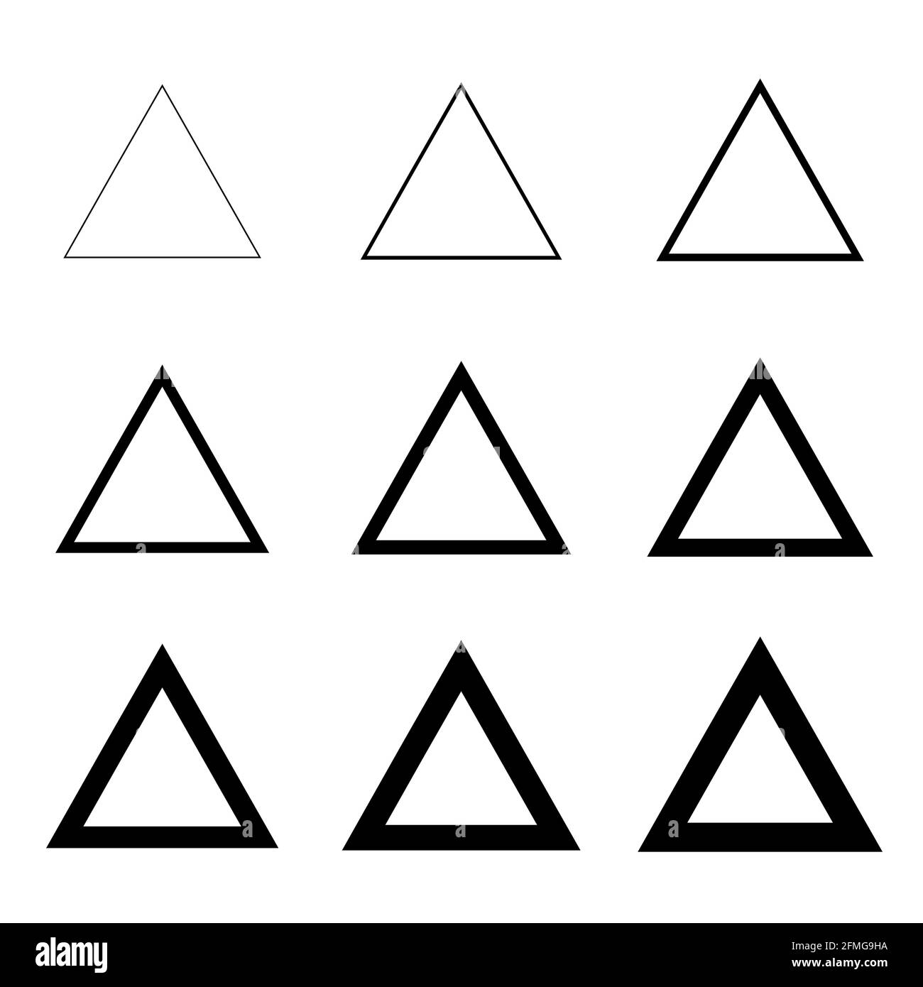 Set of triangle line design, Collection of art shape isolated on white background Stock Vector