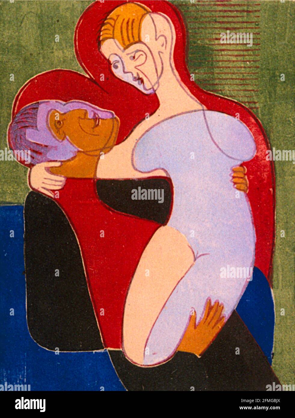 Ernst Ludwig Kirchner artwork entitled The Lovers. Stock Photo