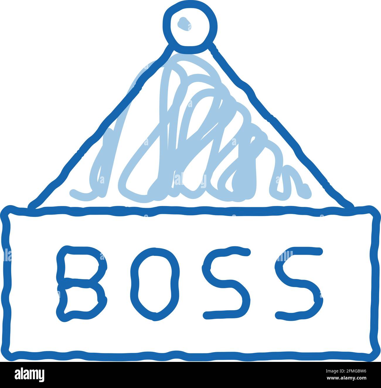 Boss Nameplate doodle icon hand drawn illustration Stock Vector Image ...