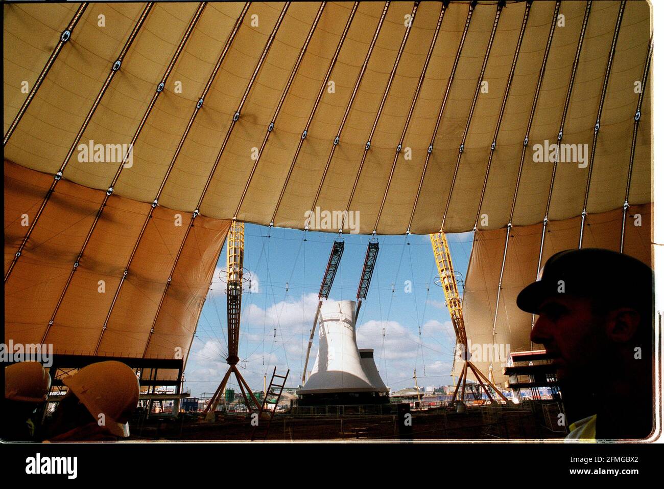 The unfinished roof of the Millennium Dome June 1998 Stock Photo