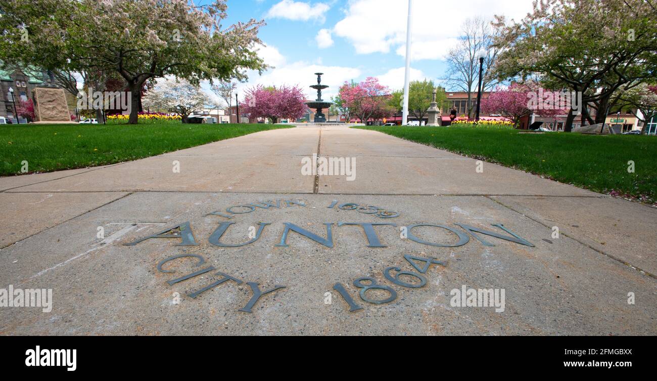 Pathway through Taunton Green Taunton, Massachusetts, USA Stock Photo