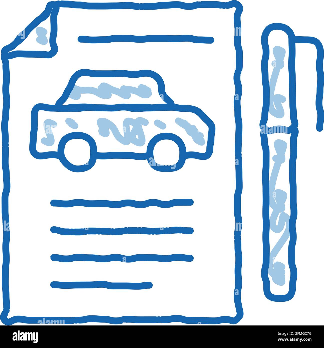 Car Buy Agreement doodle icon hand drawn illustration Stock Vector ...
